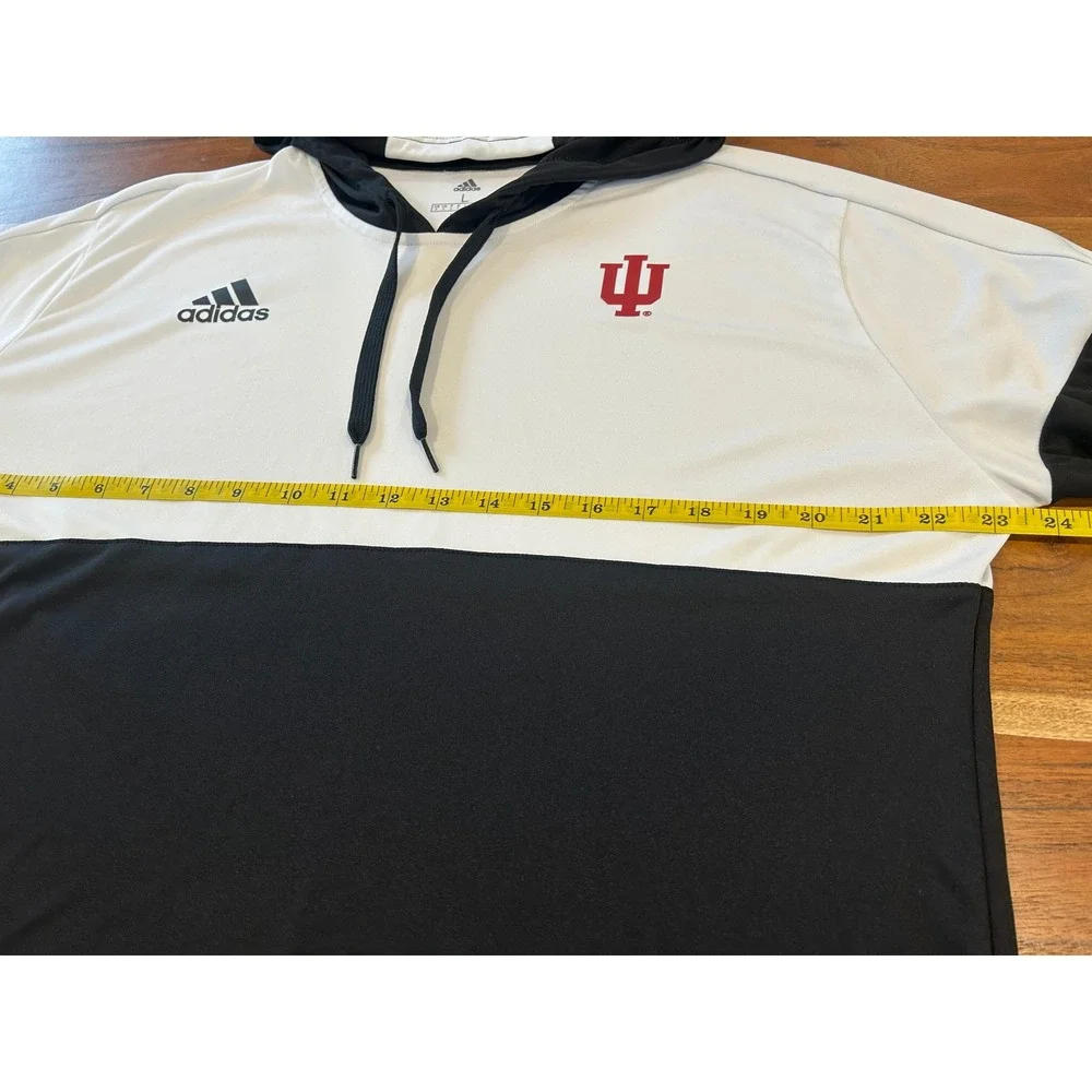 Adidas Indiana University IU Hoosiers Hoodie Mens Large Black White Colorblock